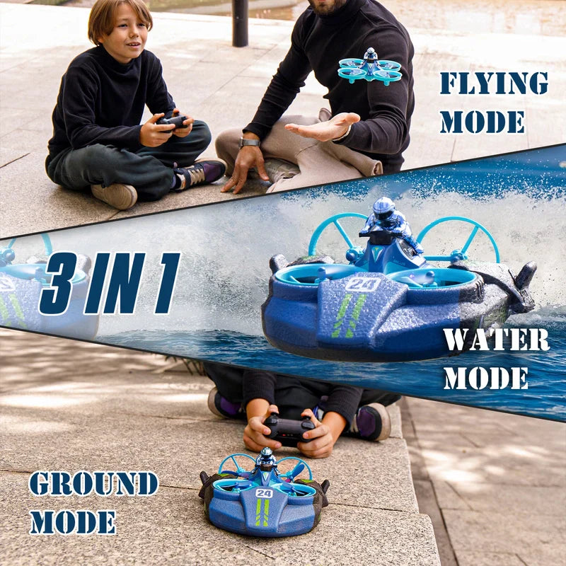 Quadcopter Drone 3-in-1 Air Water Land