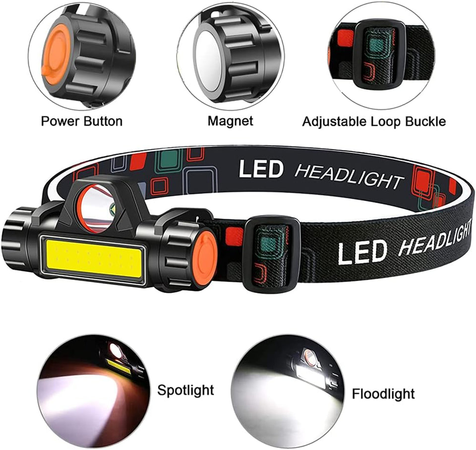 Rechargeable Headlamp Super Bright Lightweight LED Headlamp