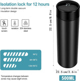 500ml Smart Thermos Cup, LED Display Water Bottle