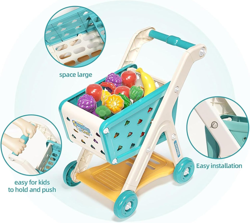 Kids Shopping Cart Trolley Play Set