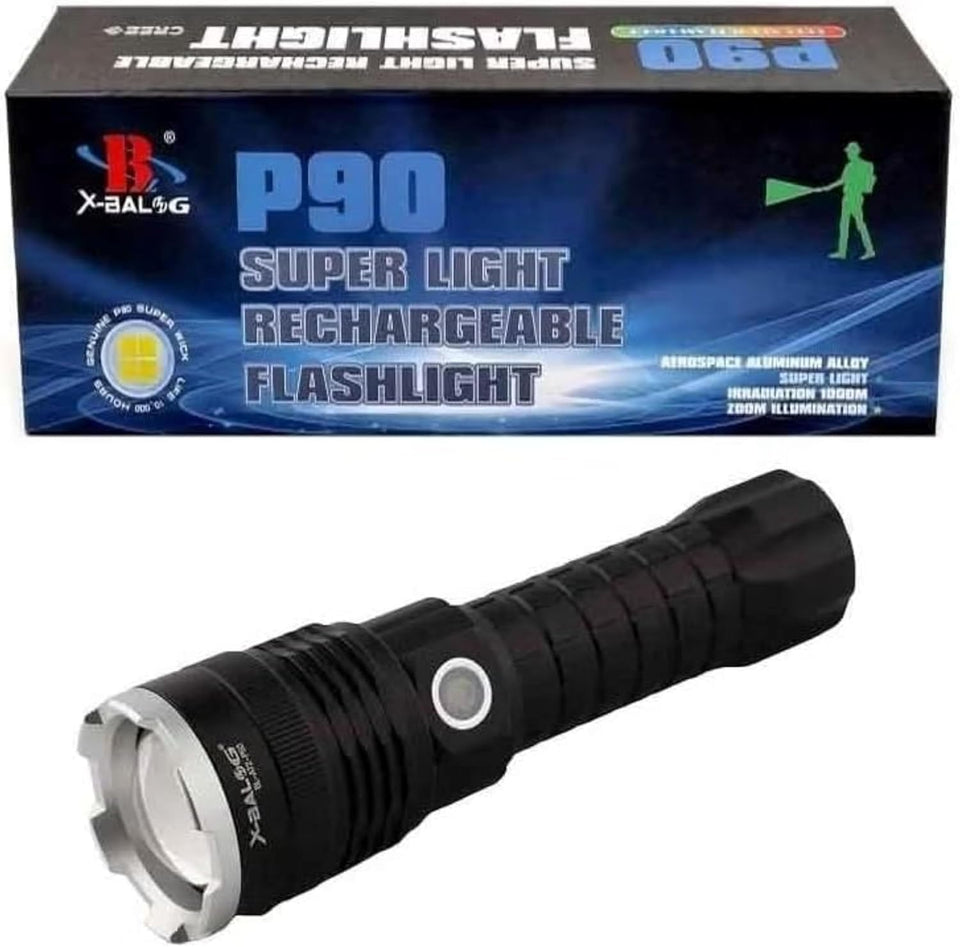 P 90 Rechargeable Flashlight 90000 High Lumens