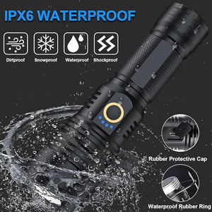 P 90 Rechargeable Flashlight 90000 High Lumens