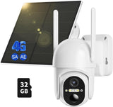 4G LTE Cellular Security Camera Includes SD, 2K Solar Outdoor Cam Wireless